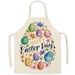 Joli tablier sans manches en polyester à motif d'oeuf de Pâques, avec double bandoulière, pour le ménage et la cuisine, colorées, 470x380mm
