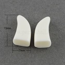 Resin Cabochons, Horn, White, 13x7x7mm