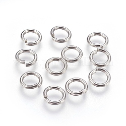 304 Edelstahl offenen Ringe springen, Edelstahl Farbe, 9x1.5 mm, Innendurchmesser: 6 mm, 700 Stück / Beutel