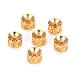 304 Edelstahl Fassungen für Strasssteine Perlen, Kolumne, golden, für 2 mm Strass, 6x4 mm, Bohrung: 1.8 mm