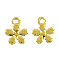 Tibetan Style Alloy Flower Charms Pendant, Lead Free , Golden, 14x11x2mm, Hole: 2mm