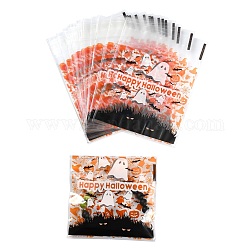 Rectangle Plastic Cellophane Bags, for Halloween, Red, 13x10cm, Unilateral Thickness: 0.035mm, Inner Measure: 10x10cm, about 96~100pcs/bag