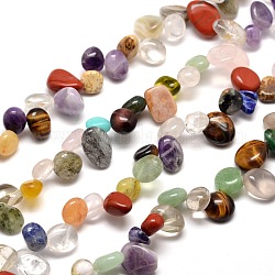 Natural & Synthetic Gemstone Chip Bead Strands, 8~22x7~16x4~8mm, Hole: 1mm, about 16 inch
