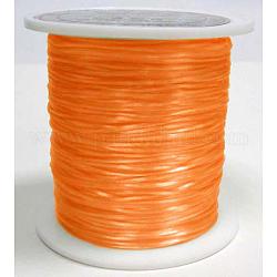 Filo di cristallo elastico piatto, filo per perline elastico, per realizzare bracciali elastici, tinto, arancione, 0.8mm, circa 65.61 iarde (60 m)/rotolo