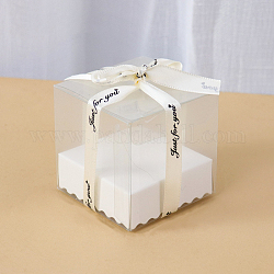 Boîte d'emballage en plastique transparente carrée, pour emballage de bougies, coffret cadeau, blanc, 6x6x6 cm