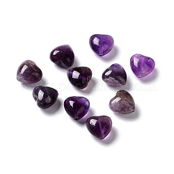 Perles d'améthyste naturelle, cœur, 14.5~15x14.5~15x8.5~9mm, Trou: 1mm