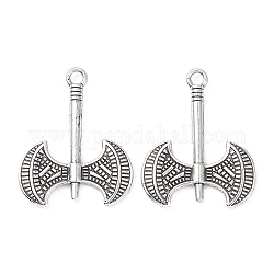 Alloy Pendants, Lead Free & Cadmium Free, Double-edged Axe, Antique Silver, 47x37.5x3.5mm, Hole: 3.8mm