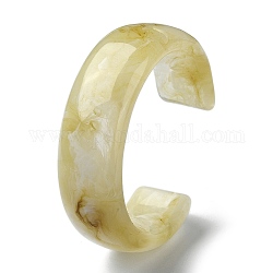 Bracelets manchette uni en résine, verge d'or pale, diamètre intérieur: 2-3/8 pouce (6 cm)