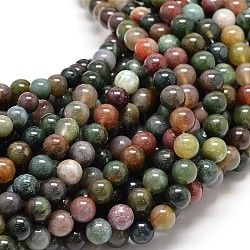 Agate indienne naturelle chapelets de perles rondes, 6mm, Trou: 1mm, Environ 62 pcs/chapelet, 15.5 pouce