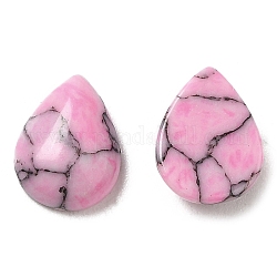 Кабошоны из стекла, имитация драгоценных камней, слеза, розовый жемчуг, 8x6x2.5 мм