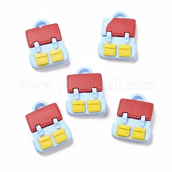 Resin Pendants, with Platinum Iron Findings, Imitation Stationery, Bag, Indian Red, 26.5x20.5x7.5mm, Hole: 2.5mm