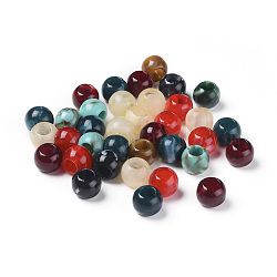 Acryl-Perlen, Nachahmung Edelstein-Stil, Rondell, Mischfarbe, 11.5x9.5 mm, Bohrung: 5.5 mm, ca. 760 Stk. / 500 g