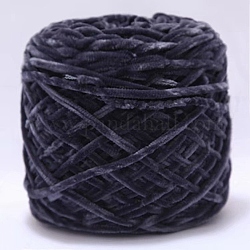 Filato di ciniglia di lana, fili per maglieria a mano in cotone velluto, per il mestiere del cucito del tessuto della sciarpa del maglione del bambino, grigio ardesia scuro, 3mm, 90~100 g/matassa