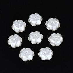 Incastonature di strass in plastica abs imitazione perla perline, fiore, bianco crema, adatto per strass da 1.8 mm, 11x10.5x5mm, Foro: 1.4 mm, circa 1400pcs/500g