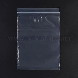Sacs en plastique à fermeture éclair, sacs d'emballage refermables, joint haut, sac auto-scellant, rectangle, blanc, 24x16 cm, épaisseur unilatérale : 3.9 mil (0.1 mm), 100 pcs /sachet 