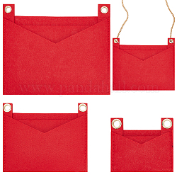 Wadorn 3 piezas 3 bolsas de fieltro de estilo inserto organizador, moldeador de bolso mini sobre fieltro premium, con ojales de hierro, rojo, 9~22x8~18.3x0.5~0.55 cm, agujero: 10 mm, 1pc / estilo