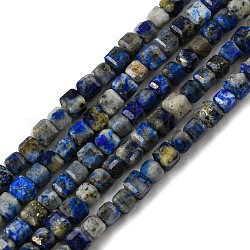Filo di Perle lapis lazuli naturali , sfaccettato, cubo, 2.7~3x2.7~3x2.7~3mm, Foro: 0.6 mm, circa 141~145pcs/filo, 14.69~15.04 pollice (37.3~38.2 cm)