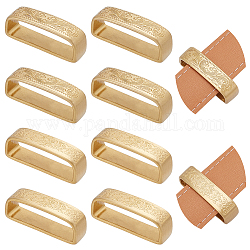 WADORN 4Pcs 2 Style Brass Loop Keepers, Waist Belt Buckle, Rectangle, Golden, 43~45x12x17mm, Inner Diameter: 12x36.5~40mm, 2pc/style