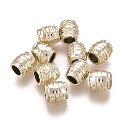 Perline in lega europeo, perline con foro grande, colonna, oro, 8x7.5mm, Foro: 4.5 mm