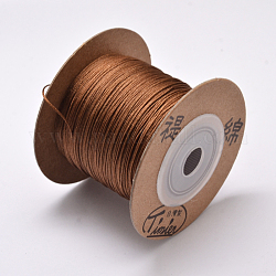 Fils de nylon teints écologiques, fils de chaîne cordes, brun coco, 0.4mm, environ 164.04 yards (150 m)/rouleau