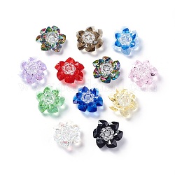 Glas gewebt Perlen, Cluster-Perlen, Lotus, Mischfarbe, 35x19 mm, Bohrung: 8 mm