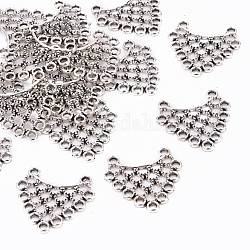 Tibetan Style Alloy Chandelier Component Links, Lead Free,Cadmium Free and Nickel Free, Triangle, Antique Silver, about 23.5mm long, 23.5mm wide, 1mm thick, hole: 1mm