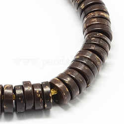 Natural Coconut Beads Strands, Flat Round, Coconut Brown, 12x2mm, Hole: 1.5mm, about 330pcs/strand, 26.3inch