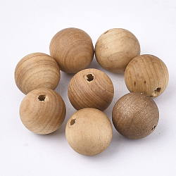 Природных шарики древесины, неокрашенными, круглые, деревесиные, 10 мм, отверстие : 1.6 мм, Около 1200~1300 шт / 500 г