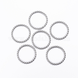 304 Edelstahl verbindet Ringe, verdrehter Ring, Edelstahl Farbe, 24x2 mm