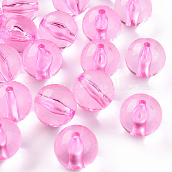 Abalorios de acrílico transparentes, redondo, rosa perla, 20x19mm, agujero: 3 mm, aproximamente 111 unidades / 500 g
