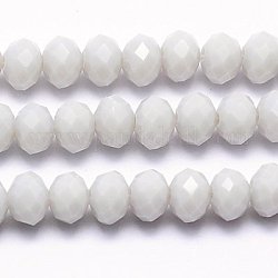 Imitation Jade Glass Bead Strands, Faceted, Rondelle, WhiteSmoke, 6x4mm, Hole: 1mm, about 89pcs/strand, 15.6inch