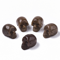 Cuentas de cuarzo de fresa natural de halloween, sin agujero / sin perforar, cráneo, 18~20x16.5~18x24~25mm