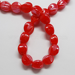 Handmade Lampwork Beads, Pearlized, Red, 16x12x12mm, hole: 2mm
