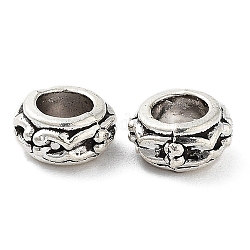 Perline in lega stile tibetano,  cadmio& piombo libero, argento antico, 7x7x3.5mm, Foro: 4 mm