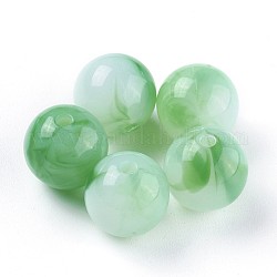 Jade-Perlen aus Acryl, Runde, hellgrün, 9.5x9~9.5 mm, Bohrung: 2 mm, ca. 950 Stk. / 500 g