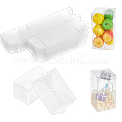 Прозрачные пластиковые подарочные коробки, прямоугольные, прозрачные, 3.7x3.7x6.5 см