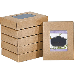 Rechteckiger, faltbarer kreativer Karton, Geschenkkarton, mit fenster, rauchig, 10x8x2.05 cm