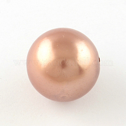 Cuentas redondas de plástico perlas de imitación de abs, salmón oscuro, 20mm, agujero: 2 mm, aproximamente 120 unidades / 500 g