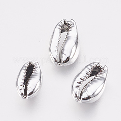 Perlas de concha electrochapadas, conchas, plata, 12~19x8~13x4~6mm
