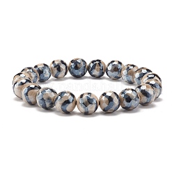Bracelet perles mala tibétaines dzi 10mm, bijoux bouddhistes amulette pour femmes, diamètre intérieur: 2-3/8 pouce (6 cm), perles: 10 mm