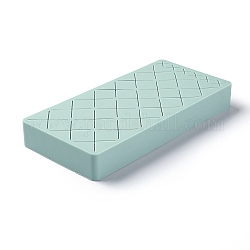 Makeup Silicone Storage Box, for Lip Stick Nail Polish, Brushes Eyebrow Pencil and Mascara etc, Rectangle, Pale Turquoise, 190x90x24mm