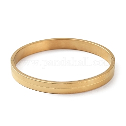 Ионное покрытие (IP) 304 простой браслет из нержавеющей стали, золотые, внутренний диаметр: 2-1/8x2-1/2 дюйм (5.4x6.3 см)