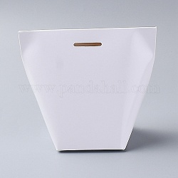 Sacs en papier, sacs-cadeaux, sacs de mariage, rectangle sans ruban, blanc, 20.5x11.9x0.06 cm