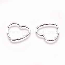 Stainless Steel Linking Rings, for Jewelry Making, Heart, Stainless Steel Color, 14x15.5x0.8mm, Inner Diameter: 11x14mm