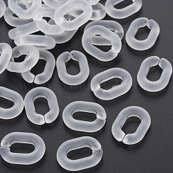 Transparentem Acryl Verknüpfung Ringe, Quick-Link-Anschlüsse, matt, Oval, weiß, 19.5x15x5 mm, Innendurchmesser: 6x11 mm
