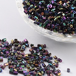 11/0 deux verre taillé perles de rocaille, hexagone, colorées, taille: environ 2.2mm de diamètre, environ 4500 pcs/50 g