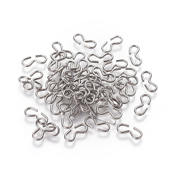 304 conectores de enlace rápido de acero inoxidable, fornituras de la cadena de, corchetes en forma de número 3, color acero inoxidable, 10x4.5x1mm