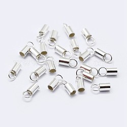 925 Sterling Silver Cord Ends, Silver, 8.5x3.5mm, Hole: 3mm, Inner Diameter: 3mm