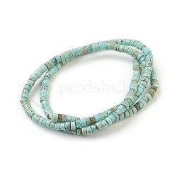 Brins de perles de magnésite naturelle, teinte, perles heishi, Plat rond / disque, bleu ciel, 3.5~4x2mm, Trou: 0.8mm, Environ 180~192 pcs/chapelet, 15.7 pouce (40 cm)