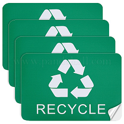 Etiquetas adhesivas de papel, pegatinas adhesivas para bote de basura, palabra reciclar, verde mar, 260x185x0.2mm